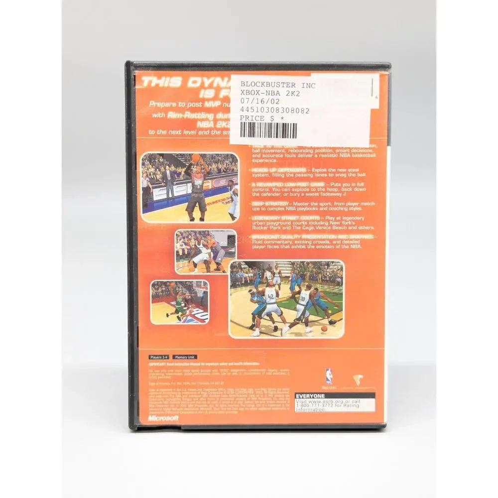 Sega Sports NBA 2K2 Microsoft Xbox Replacement Case Only No game